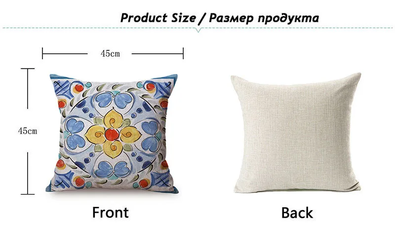 Boho Pillow Case Mandala Flowers Water Color Decoration Throw Pillows Square Cushion Cover Home Decor Bed Sofa Cushions Cover K205-10