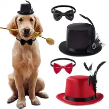 

Dogs Hat Casual Fine Workmanship Adorable Pet Dogs Hat Bow Tie for Wedding Pet Cap Puppy Hat