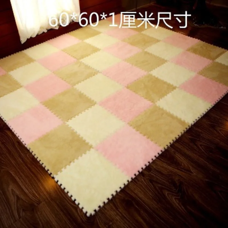Baby Crawling Mat Stitching Mat Suede Foam Puzzle Mat Modern Style Soft Carpet Living Room Bed Jigsaw Carpet Floor Carpet