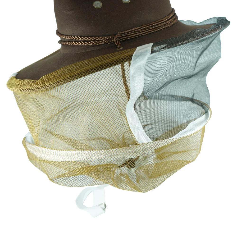 Beekeeping Protective Hat Beekeeper Cowboy Outdoor Anti Bee Insect Net Veil Cap Face Head Neck Wrap Ventilated Protector