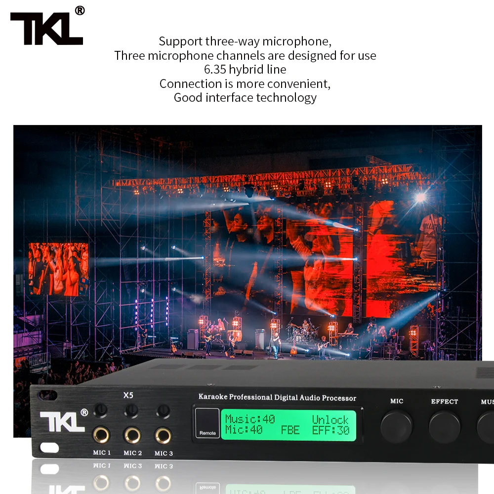TKL X5 전문 디지털 효과 프로세서 USB/내장 소프트웨어 제어 오디오 프로세서