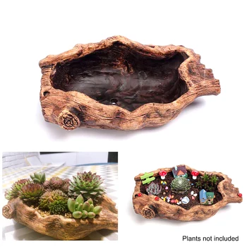 

Succulent Planter Home Office Small Vintage Wood Bonsai Cactus Succulent Planter Gardening Pot