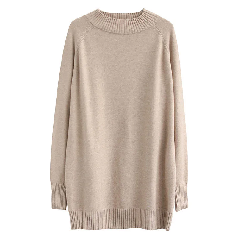 

150Kg Plus Size Women's Autumn Pullover Loose Long Sleeve Sweater Bust 132-150cm 6XL 7XL 8XL 9XL O-Neck Solid Sweater 2 Colors