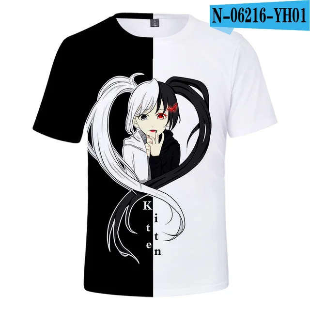 06 Monokuma Мужская 3D футболка для женщин модные летние горячие 3D футболки эксклюзивные повседневные Harajuku хип хоп Короткие футболки XXS-4XL - Цвет: 06