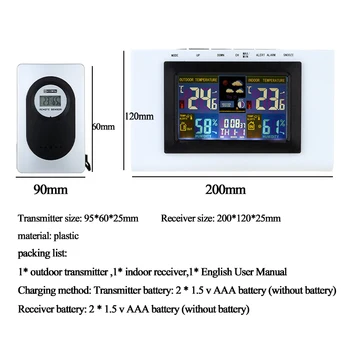 

HOT SALE Color display of temperature and humidity alarm calendar of Wireless Weather Clock Digital hygrometer