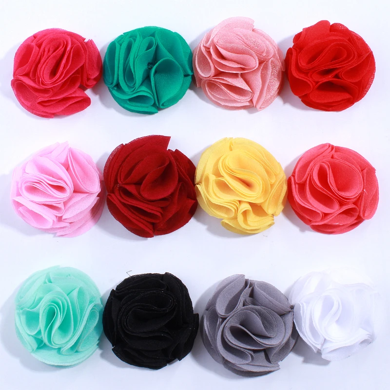 

10PCS 4.5CM New Chiffon Fabric Flowers For Cloth Dress Decoration Artificial Flower For Wedding Home Party Invitation
