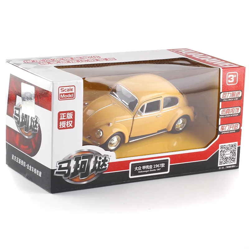 Ma Ke da 1: 36 Volkswagen Beetle 1976 модель автомобиля из сплава 554017 в коробке