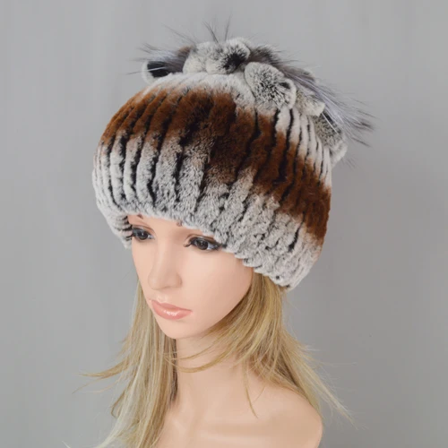 color19 Sombrero De Piel De Conejo Natural Caliente Hecho A Mano Boinas Para Mujer Gruesa catida Gorro Invierno Peaky Blinder - Цвет: color19