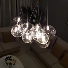 Современный блеск светодиодный стеклянный люстра освещение Лофт подвесной светильник, ресторан роскошные украшения светильники гостиной люстра