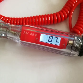 

1Pcs Car Voltage Test Pen With Spring Dc 3-48V Transparent Car Truck Motorcycle Lamp Electrician Test Pencil