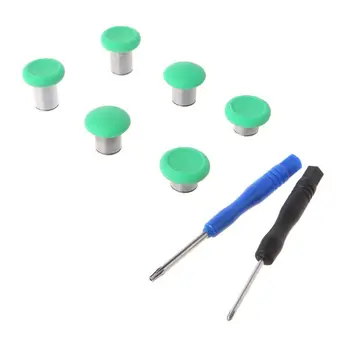 

6Pcs/Set Swap Thumb Analog Sticks Grips Stick D-Pad Bumper Trigger Button Screw Driver Gamepad Replacement for Wireless