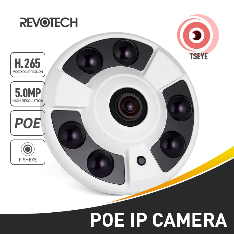 IP-камера видеонаблюдения рыбий глаз 5 МП 1620/1080 пикселей 6 ИК-светодиосветодиодный