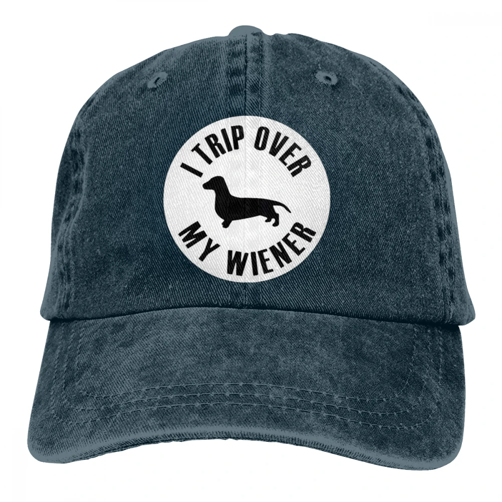 I TRIP над MY WIENER Casquette натуральный унисекс Мужские Женские джинсовые бейсболка с ремешком кепки Регулируемая шляпа для гольфа папа - Цвет: Тёмно-синий