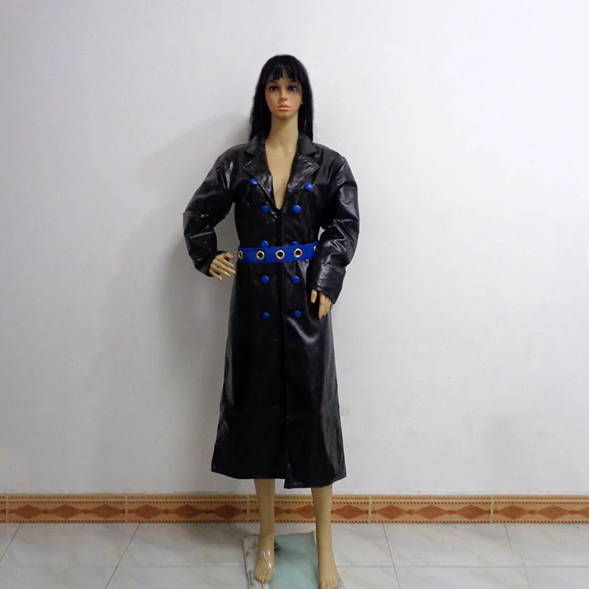 

Movie Gold Nico Robin Black Leather Christmas Party Halloween Uniform Outfit Cosplay Costume Customize Any Size