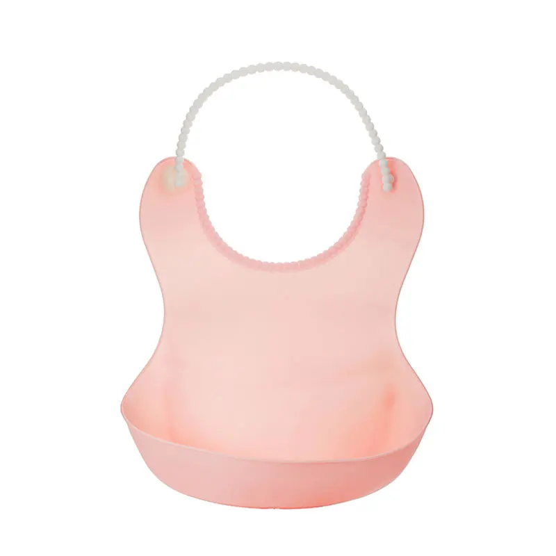 0-4 Years Baby Silica Gel Bib Stereoscopic Design Waterproof Adjustable Toddler Kids Food Bib Baby Feeding Burp Cloth Baberos - Цвет: Розовый