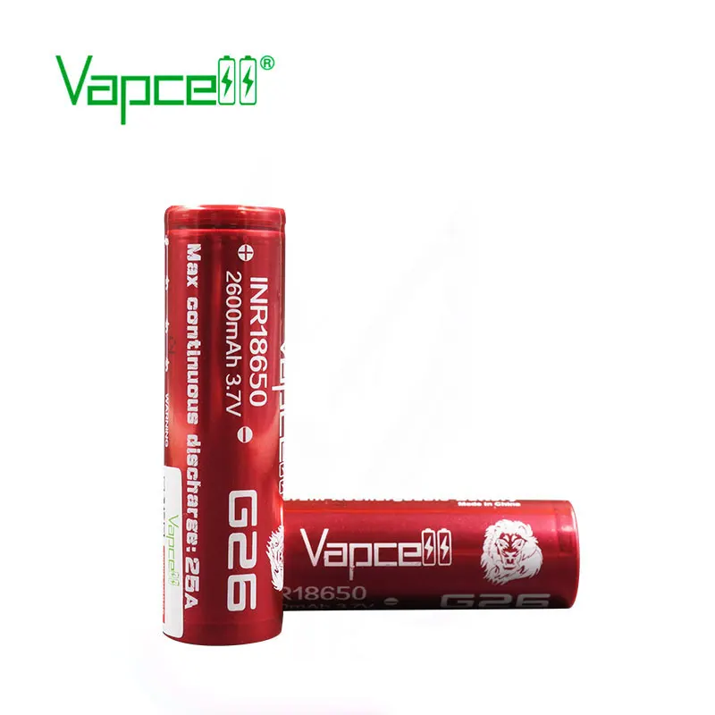 4 шт Vapcell G26 Красный 18650 2600MAH 20A аккумуляторная батарея