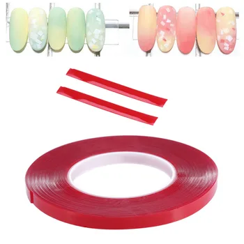 

1 Roll 10m/5m Nail Art Adhesive Tape Sticker Double-sided Red Film Tape Stickers for Nail Display Lens Manicure Decoration Tool