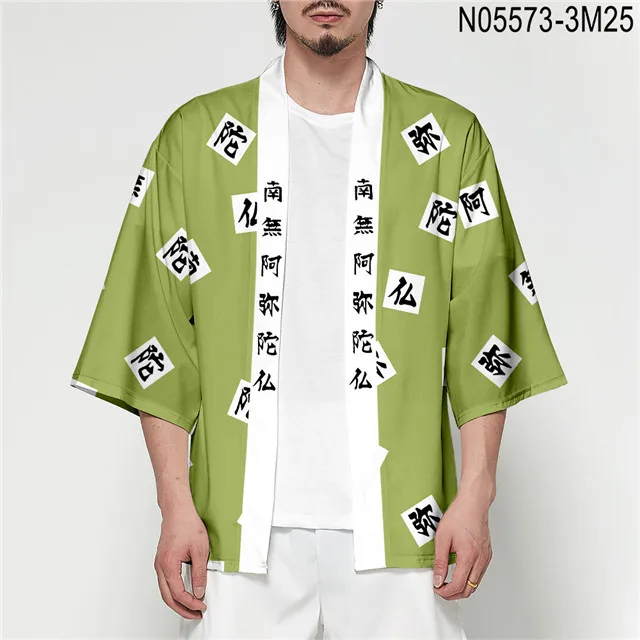 hf-410 Demon Slayer Kimetsu no Yaiba 3D печать японского Аниме кимоно Haori Yukata Косплей женщин/мужчин лето Повседневная крутая уличная одежда - Цвет: hf-410