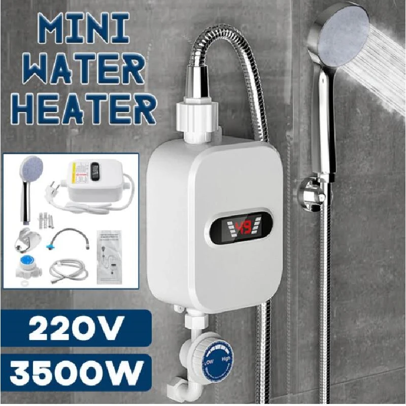 Electric water heater Heater for home Electric Tankless 3500W Mini Instant Hot Water Heater Kitchen Faucet Tap Heating 3 Seconds Instant Heating