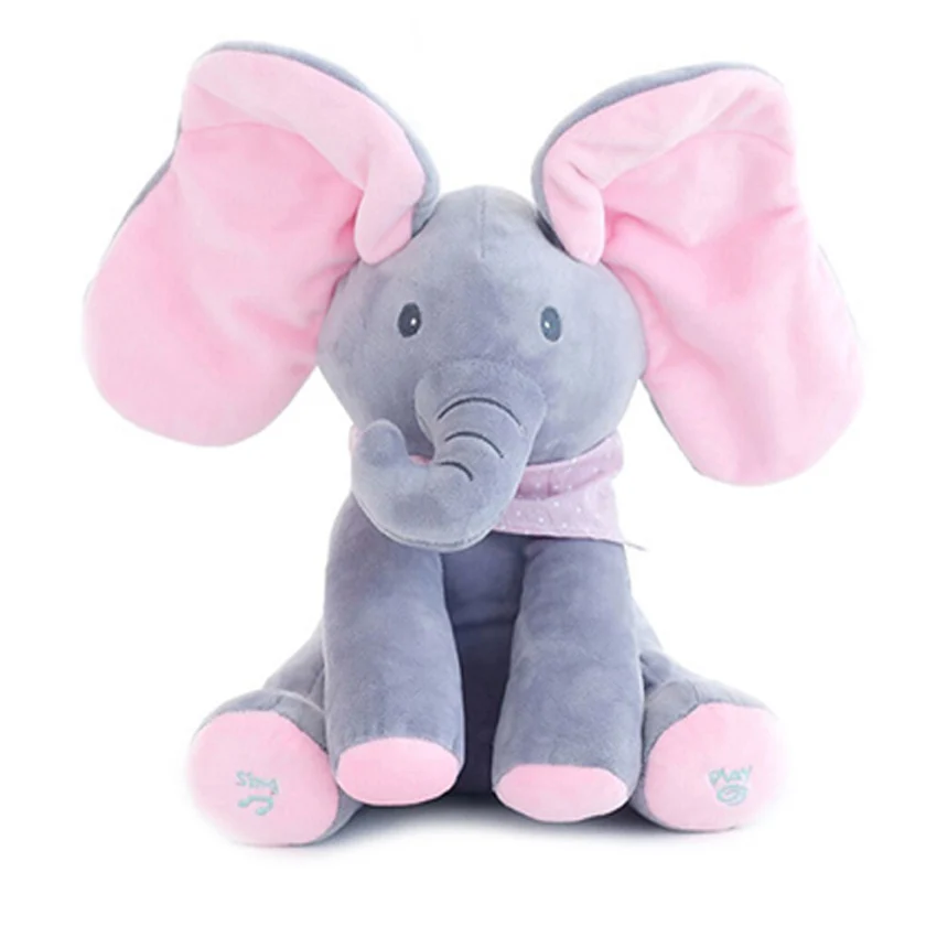 30cm Small Soft Toy Peek A Boo Elephant Teddy Bear Plush Stuffed Animal Doll Music Education 4