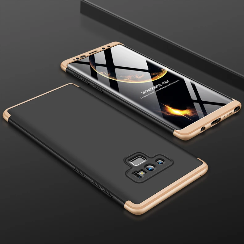 Black Gold Чехол для samsung note 10 plus, защитный чехол для samsung Galaxy note 9 10, чехол, роскошный, 360, полный корпус, жесткий, матовый, PC - Цвет: Black Gold