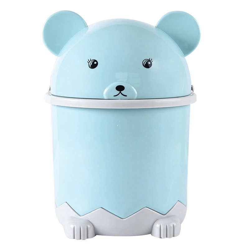 Promotion! Creative Cute Desktop Trash Desktop With Lid Small Paper Basket Mini Flip Plastic Trash Can