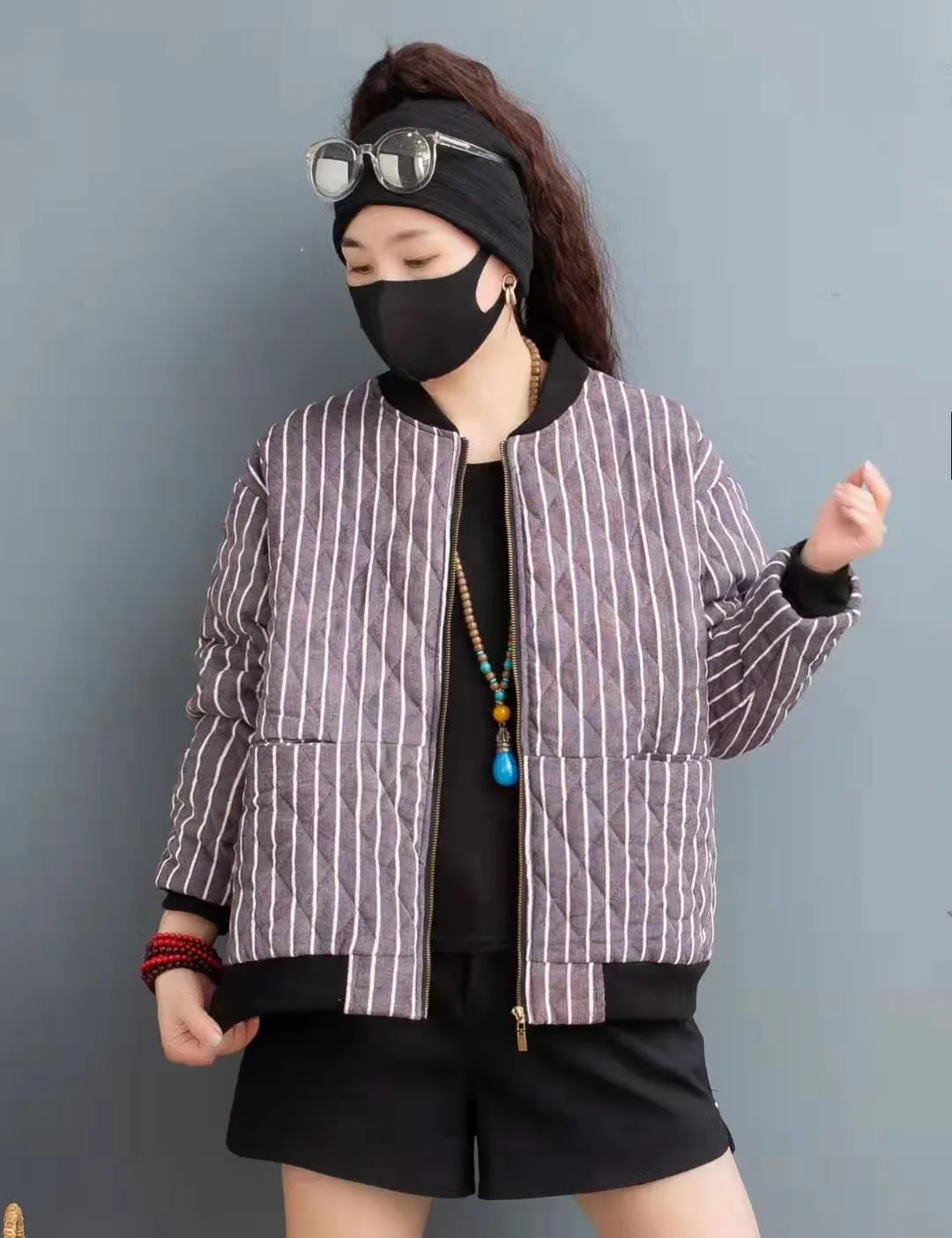 

2019 Autumn And Winter New Style Literature And Art Loose Casual Warm Quilted Cotton-padded Clothes WOMEN'S Quilted Cotton Coat