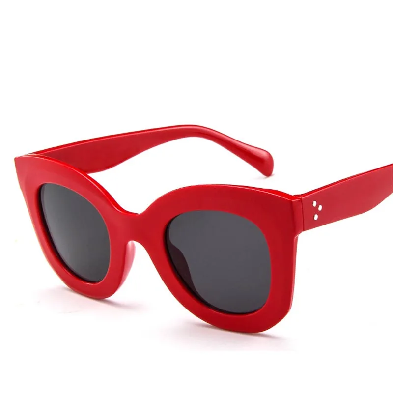 RBROVO леопардовые кошачий глаз солнцезащитные очки женские дизайнерские роскошные мужские/женские солнцезащитные очки Классические винтажные UV400 уличные очки - Цвет линз: Red Gray