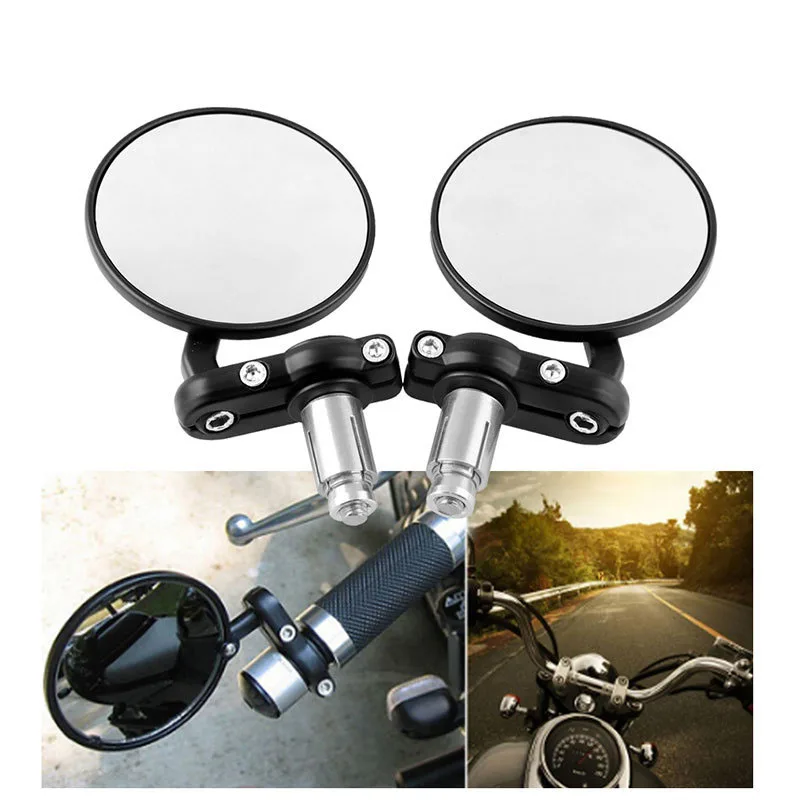 Motorcycle bike 7//8/" /& 1/" Handle Bar End Mirrors Rear Side View Mirror 1 Pair