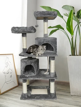 

France In Stock Luxury Cat Tree House Pet Cat Scratch Board Scratching Toy For Cats Ball Sisal Scratch Post Pet Cat Supplies