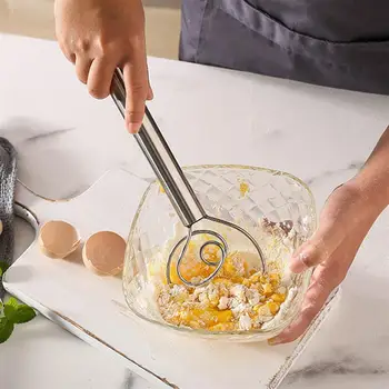 

Stainless Steel Dough Whisk Wire Egg Beater Manual Flour Stirer Blender Kitchen Gadget