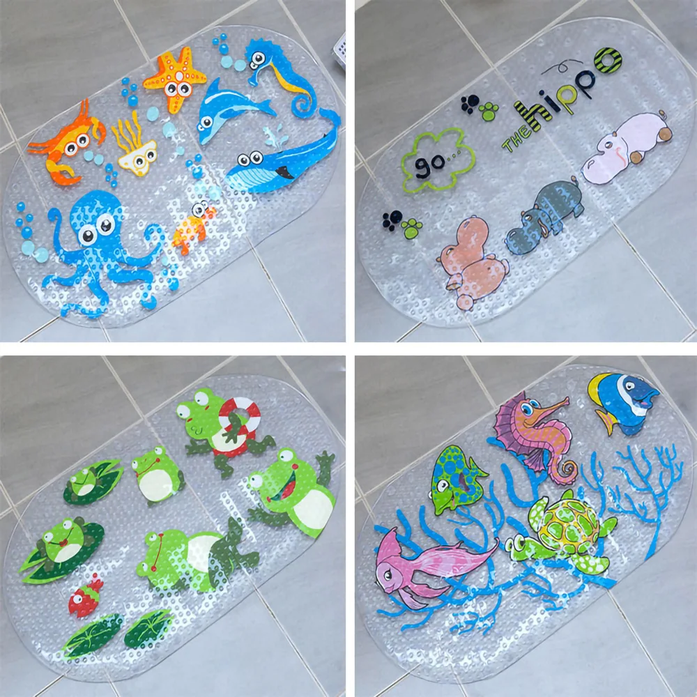 69*39cm Children's PVC Bath Mat Kids Cartoon Bathroom Non-slip Mat Used For Toilet Non-slip Waterproof Floor Mat CN Shower Mat