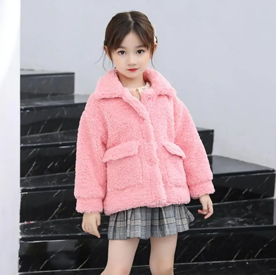 pink Зимнее Детское пальто с искусственным мехом Куртка с искусственным мехом утепленная теплая верхняя одежда для маленьких мальчиков и девочек Modis детская одежда, куртка Y2193 - Цвет: pink
