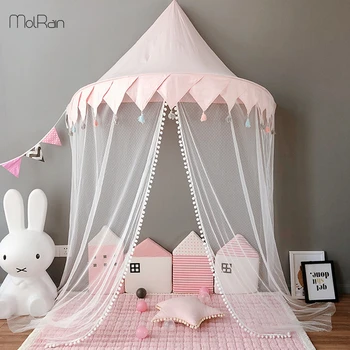 

Baby Bedding Dome Bed Canopy Bed Tent Princess Cotton Mosquito Net Bedcover Curtain for Baby Kids Bed Curtain Reading Corner