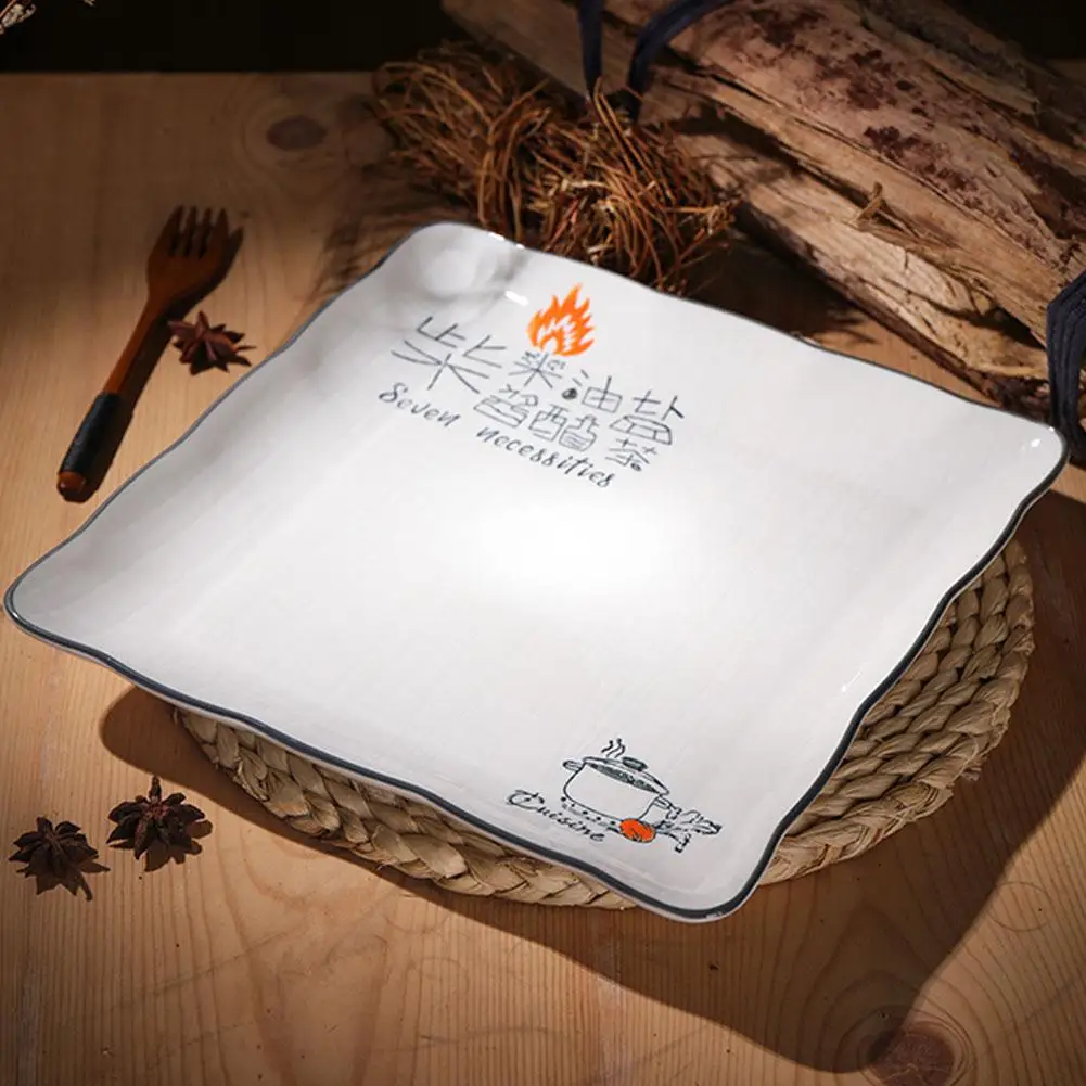 DishyKooker 2 шт./компл. квадратные Керамика с суповую тарелку, производство Китай кухни предметы первой необходимости бифштекс десерт фрукты блюдо