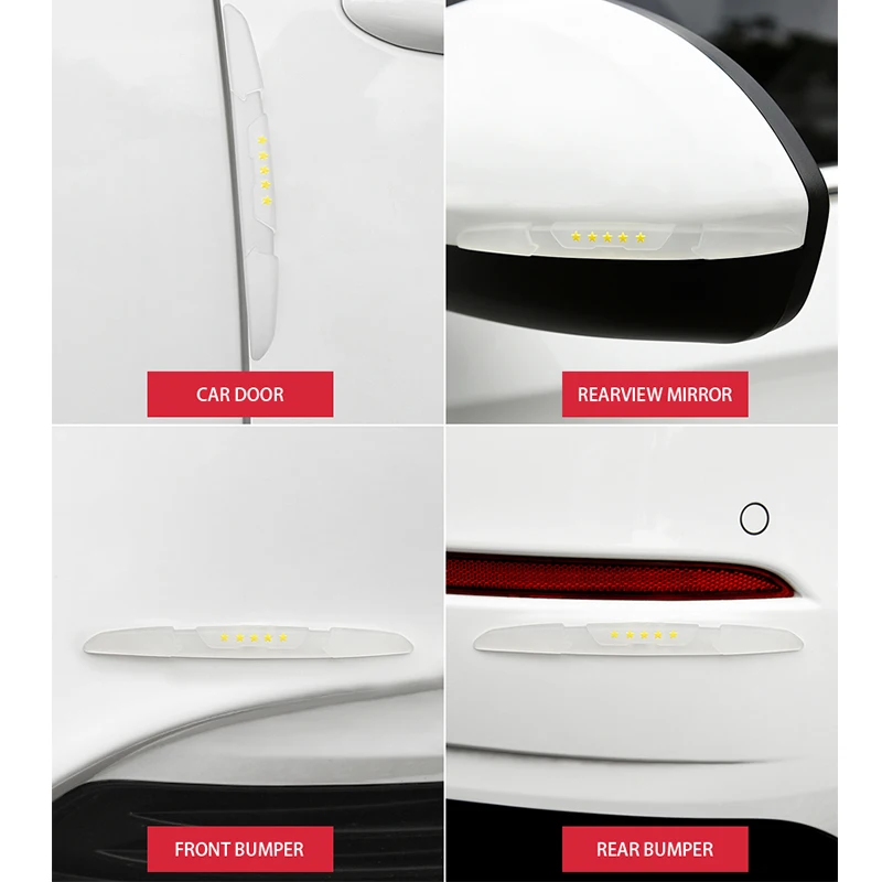 Universal Car Door Edge Protection Rearview Mirror Silane Guard Stickers Auto Front Rear Bumper Protector Anti-Collision Strips