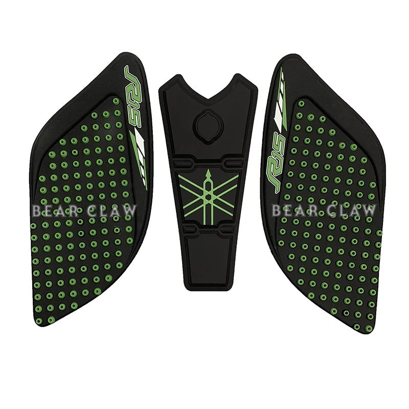 green One set Для YAMAHA YZF-R15 YZF R15 защитная накладка на бак мотоцикла Наклейка газ колено сцепление Танк тяги Pad Сторона - Цвет: green One set