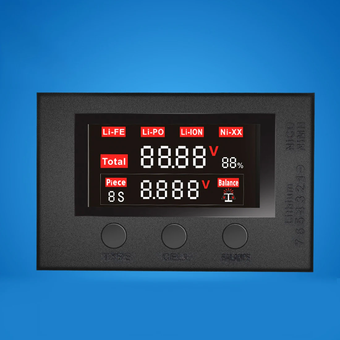 HOTRC-BX200 2-7S тестер напряжения батареи Индикатор низкого напряжения Звуковой сигнал проверка напряжения батареи дисплей электричества-черный