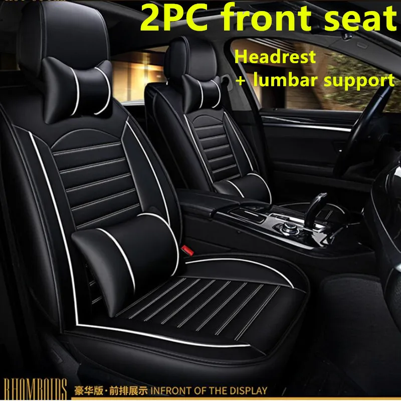 Чехол для сидений автомобиля из искусственной кожи Универсальный подходит для большинства автомобилей Honda Fit Jazz Nissan Juke Suzuki Sx4 KIA Rio 4 подушка для сиденья - Название цвета: 2PC Deluxe Edition