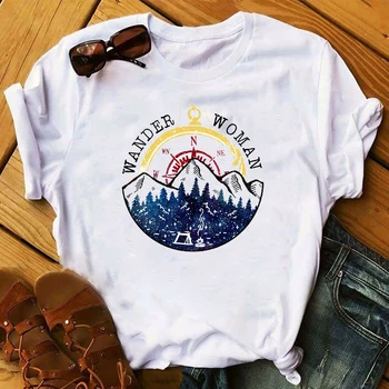 

Women 2020 Feather Wander Mountain Fashion Clothing Print Lady Womens Top Ladies Graphic Female T Shirt T-shirts Tee T-Shirt