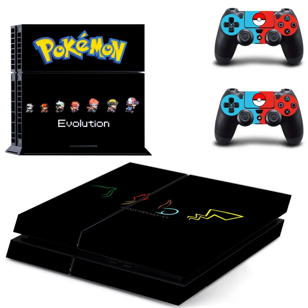 Pokemon Go Пикачу PS4 Кожа Наклейка виниловая для sony Playstation 4 консоль и контроллер PS4 Кожа Наклейка