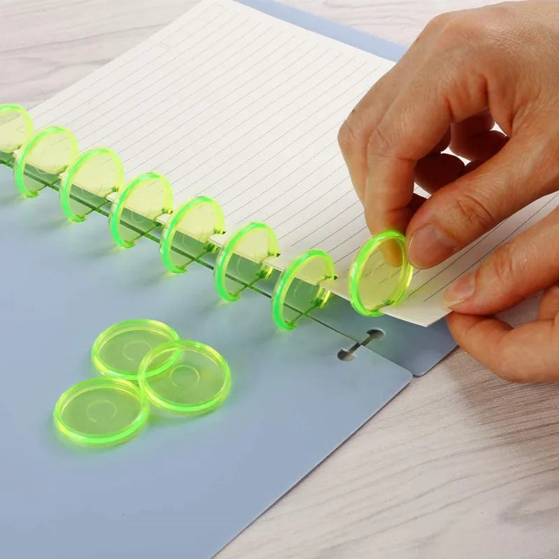 

100 Pcs Colorful Disc Binder for Discbound Notebooks/ Planner 24/28mm Mushroom Hole Loose Leaf Binding Discbound Discs