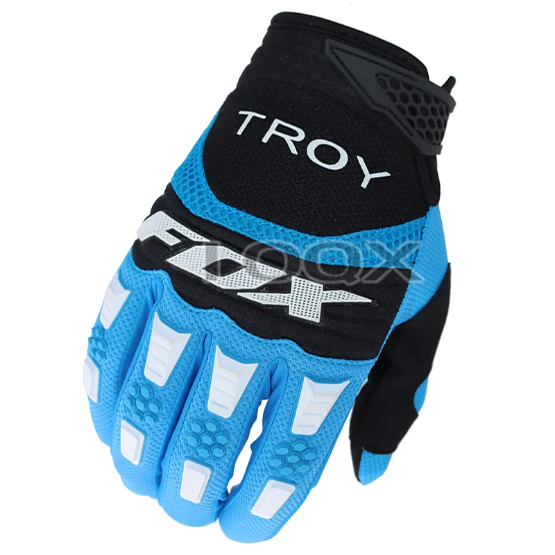 Vendite Calde! Troy Fox Blue Guanti Ciclismo Moto Moto Mtb Dh Race Glove Mens
