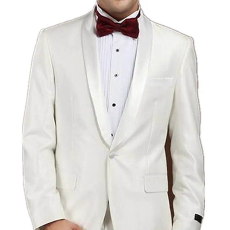 

High quality custom men's fashion groom suit elegant pure white suit formal occasio of cultivate one's morality men suit custom