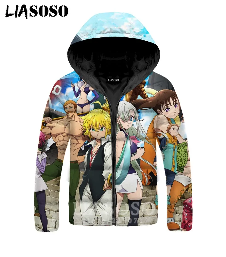 Куртка The Seven Deadly Sins для мужчин женщин Meliodas 3D принт аниме плюс бархат утолщение молнии толстовки теплый пуховик пальто A325