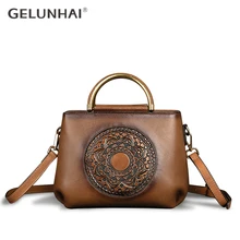 Сумка женская сумки женские женские сумки коровья кожа сумка Новая Винтажная сумка на плечо с тиснением, брендовая дизайнерская оригинальная сумка-мессенджер, женская сумка через плечо, женские сумки из коровьей кожи