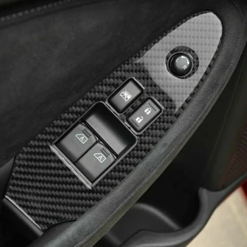 

Sticker Panel Frame Trim Black Car Auto Carbon Fiber Window Lift Switch Decor