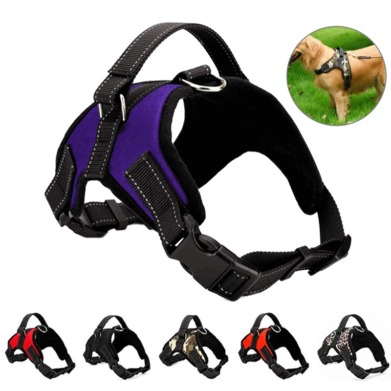 Adjustable Dog Harness No Pull For Large Dogs Nylon Leash XL Medium Pet Supplies Vest Collar Accessories | Дом и сад