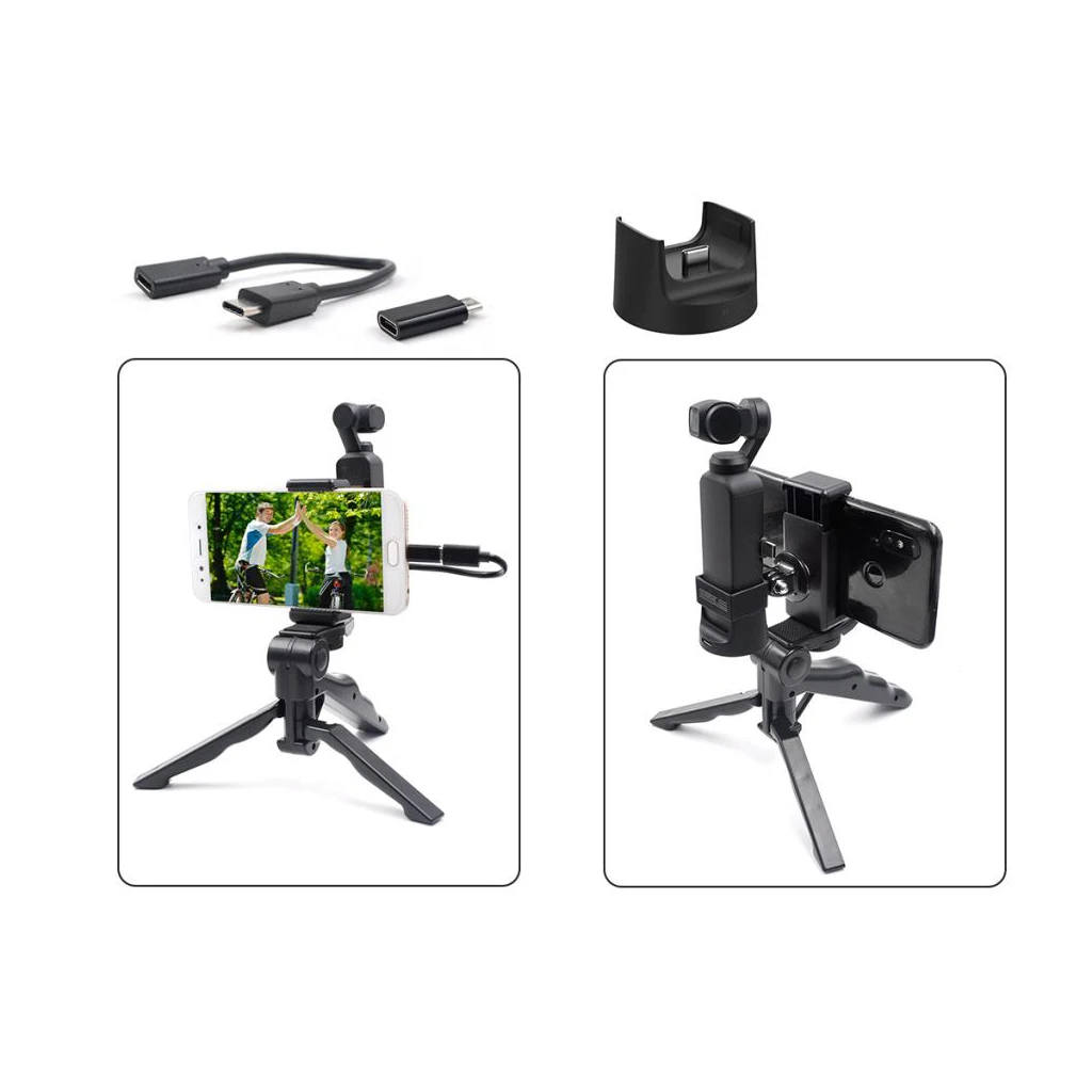 Handheld Phone Holder Bracket For iPhone Samsung Xiaomi Tripod Mount For DJI Osmo Pocket Sports Action Camera Accessory 