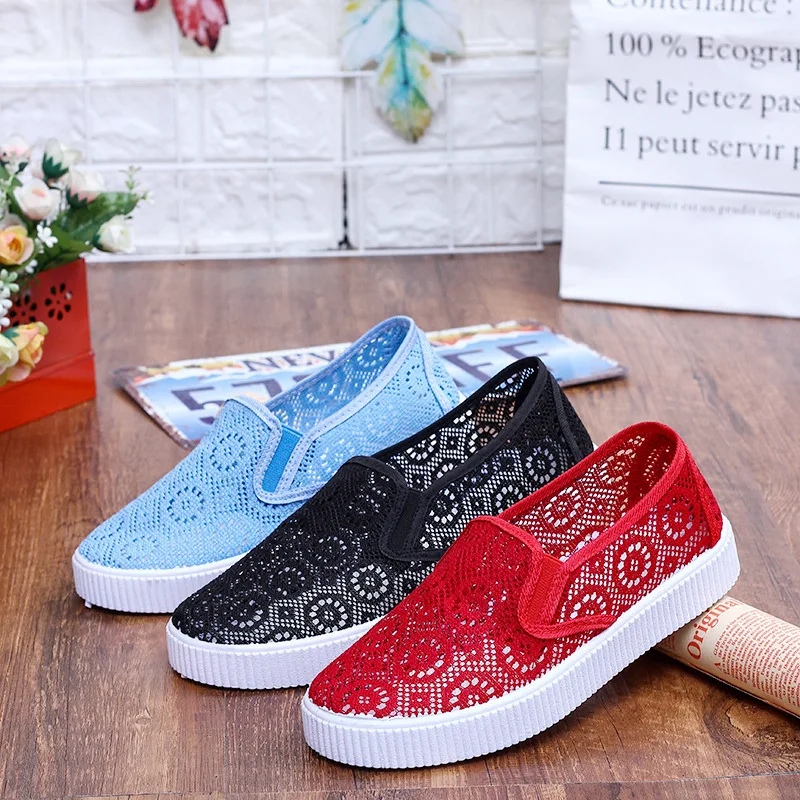 

2019 Spring And Summer New Style Sandals Wheel Network Breathable Sandals Old Beijing Cloth Shoes Comfortable Shoes Women's Casu